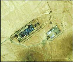 美國中情局最大的海外秘密監獄、位於阿富汗某個秘密地點的“鹽坑”。（衛星航拍圖）