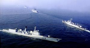 （圖）北海艦隊051C級驅逐艦編隊海上作戰演練