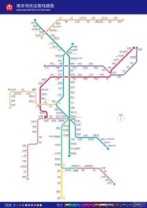 南京捷運運營線路圖（截至2018年6月）