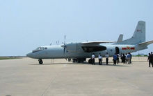 降落在永興島機場的軍用飛機