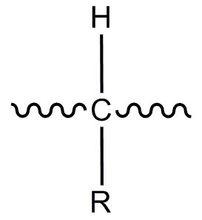 分子鏈中與R基連線的碳原子結構