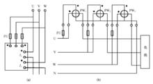三相功率表測量三相有功功率電路