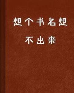 想個書名想不出來