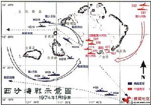 李常傑號西沙海戰示意圖