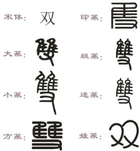 雙字的篆體