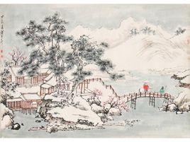 雪山行旅圖[宋代畫家劉松年創作國畫]