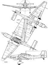 Ju 87D 三面圖