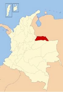 阿勞卡省在哥倫比亞的位置