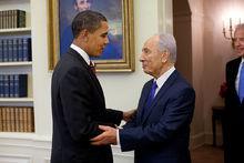 2009年5月會見以色列總統佩雷斯
