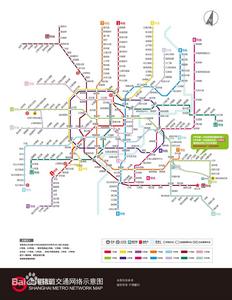 2016年上海軌道交通網路示意圖