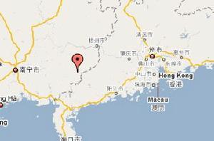 （圖）黎村鎮在廣西壯族自治區內位置