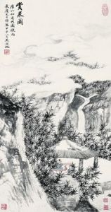 吳湖帆還有近世畫竹第一人之譽，這幅《賞泉圖》也展現了他畫竹的高超技藝。他畫竹從宋人雙鉤入手，又參以趙雍墨竹及惲壽平的沒骨法。以淡墨或淡色畫竹，其筆下的竹子有疏淡清雅之韻味，特別是水份的使用和控制恰到好處，使竹葉有“鳳尾梢卷”之勢。雖不著色，但仍有縝麗豐潤，蒼翠華滋的富麗堂皇之感。此幅雖為叢竹，但吳氏墨竹的神韻卻已展露無遺。