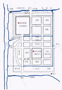 思州古城平面示意圖