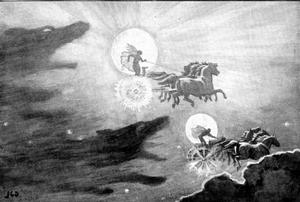 哈提與斯庫爾追趕太陽與月亮