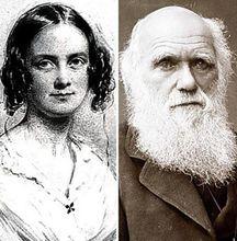 達爾文生活照，封面是達爾文和其妻子的畫像