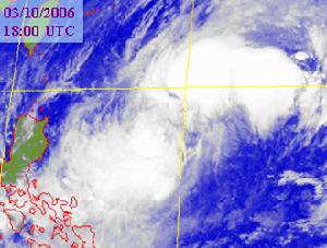 熱帶風暴貝碧嘉的衛星圖