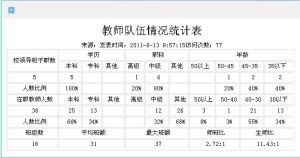 教師隊伍情況統計表