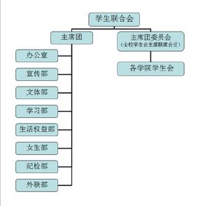 西南民族大學學生聯合會組織結構示意圖