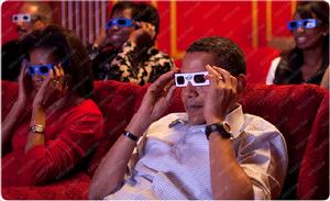 美國白宮 總統歐巴馬觀看偏光節目