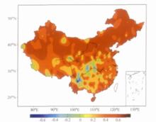 圖1 1951～2004年中國大陸年平均氣溫的趨勢