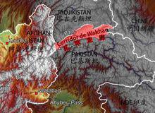 瓦罕走廊地勢圖