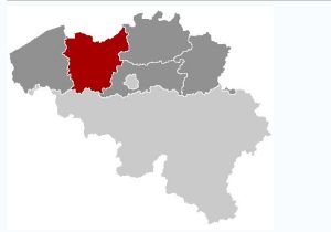 東弗蘭德省在比利時的位置