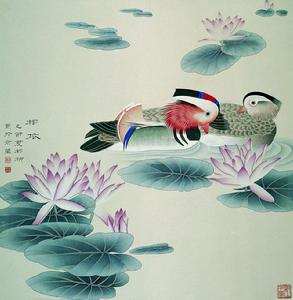 鴛鴦戲水 2005年 紙本 68cm*68cm