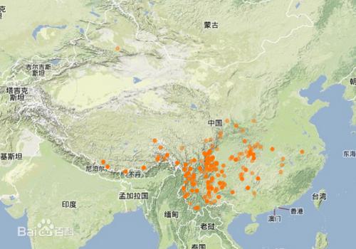 長序纈草地理分布