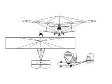 蜜蜂3號輕型飛機三視圖