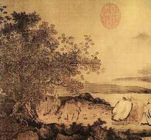 明張宏華子岡圖