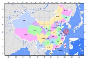 2011年1月12日9時19分在南黃海（北緯33.3,東經123.9）發生5.0級地震,震源深度10公里