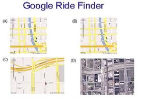 圖　Google Ride Finder搜尋結果展示