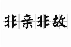 非親非故[詞語釋義]