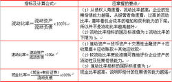 償債能力指標的分析指標