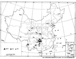 中國汞礦分布圖