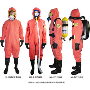 海固FH-2WD半封閉輕型防化服與呼吸防護設備搭配圖