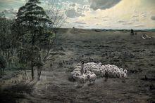 方小山《牧羊女》油畫作品
