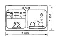 圖1 國外綜合管溝斷面圖(一)(單位mm)