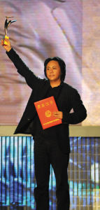 賈雲獲得2010年第十屆長春電影節“最佳新人獎”