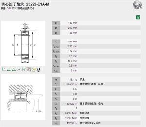 FAG 23228-E1A-M 調心滾子軸承