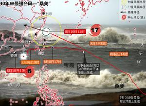 颱風桑美、寶霞同時襲擊中國