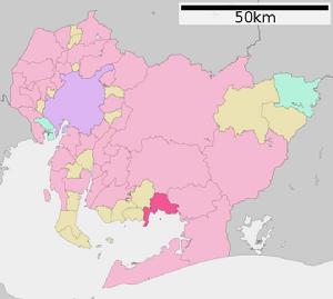 蒲郡市在日本愛知縣的位置