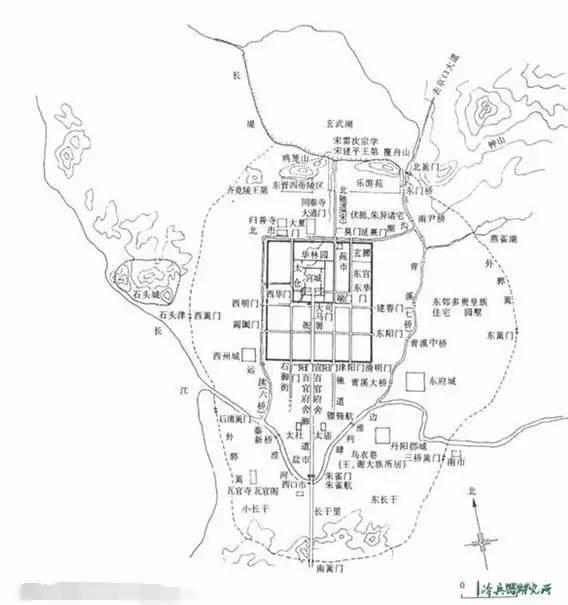 ▲六朝建康城附近示意圖