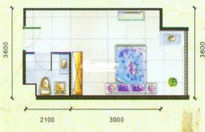 一室一廳一衛32平米戶型圖