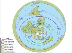 中國戰略飛彈射程覆蓋範圍猜想圖