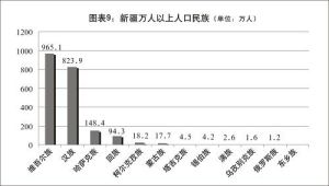 圖表9：新疆萬人以上人口民族