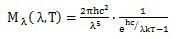 按波長分布的輻射場能量密度公式(黑體)