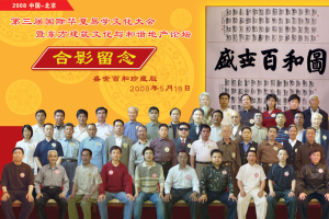 2008年5月18日王洪年先生受邀出席第三屆國際華夏易學文化大會，榮任主委會副主席，並主席台就坐。