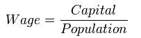 工人的工資取決於資本對人口中工人數目的比率