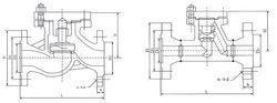H41法蘭旋啟式%20止回閥尺寸圖